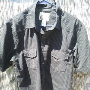 OP Short Sleeve Men - L - 42/44 - Black Pinstripe